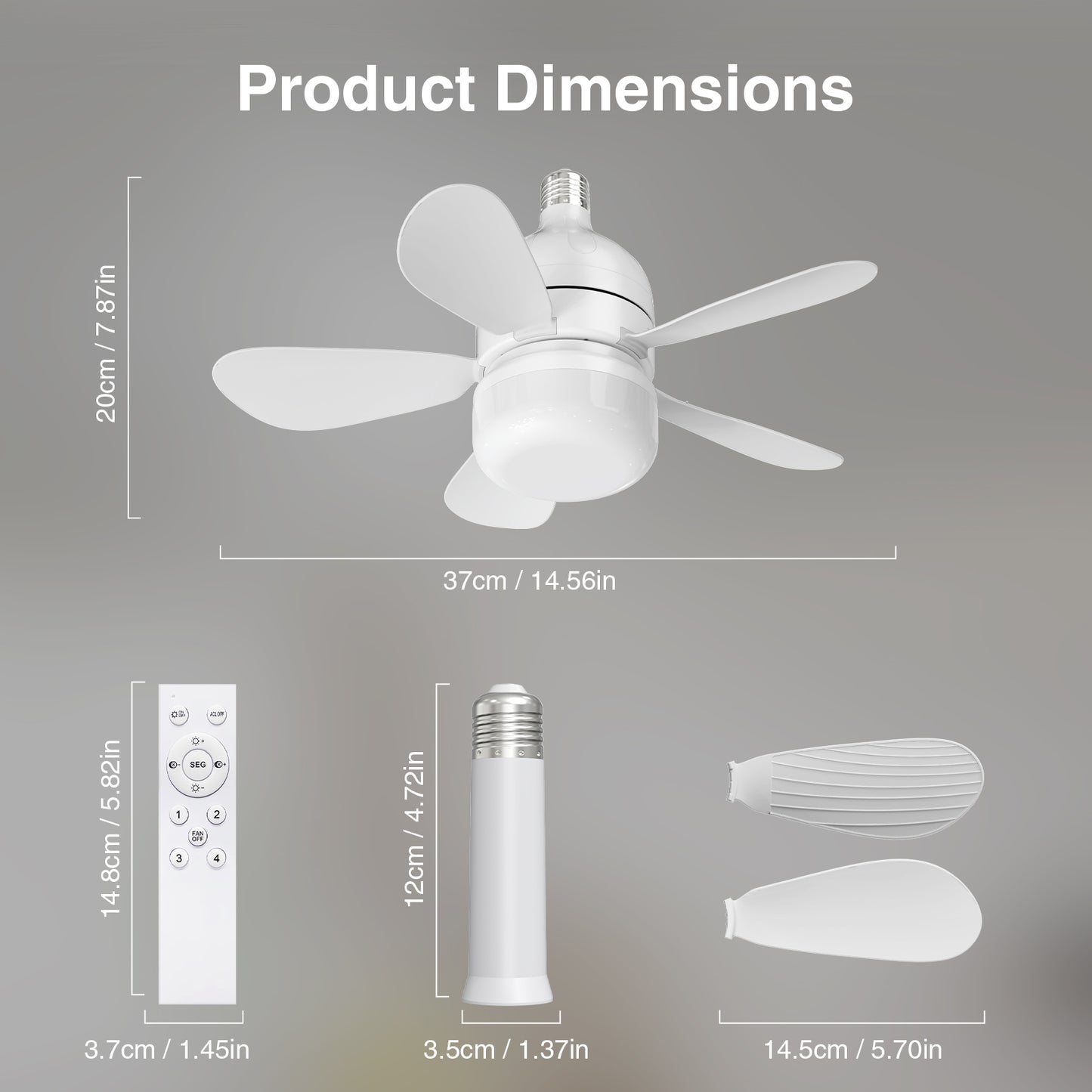 lamvip Socket Fan Light with Remote