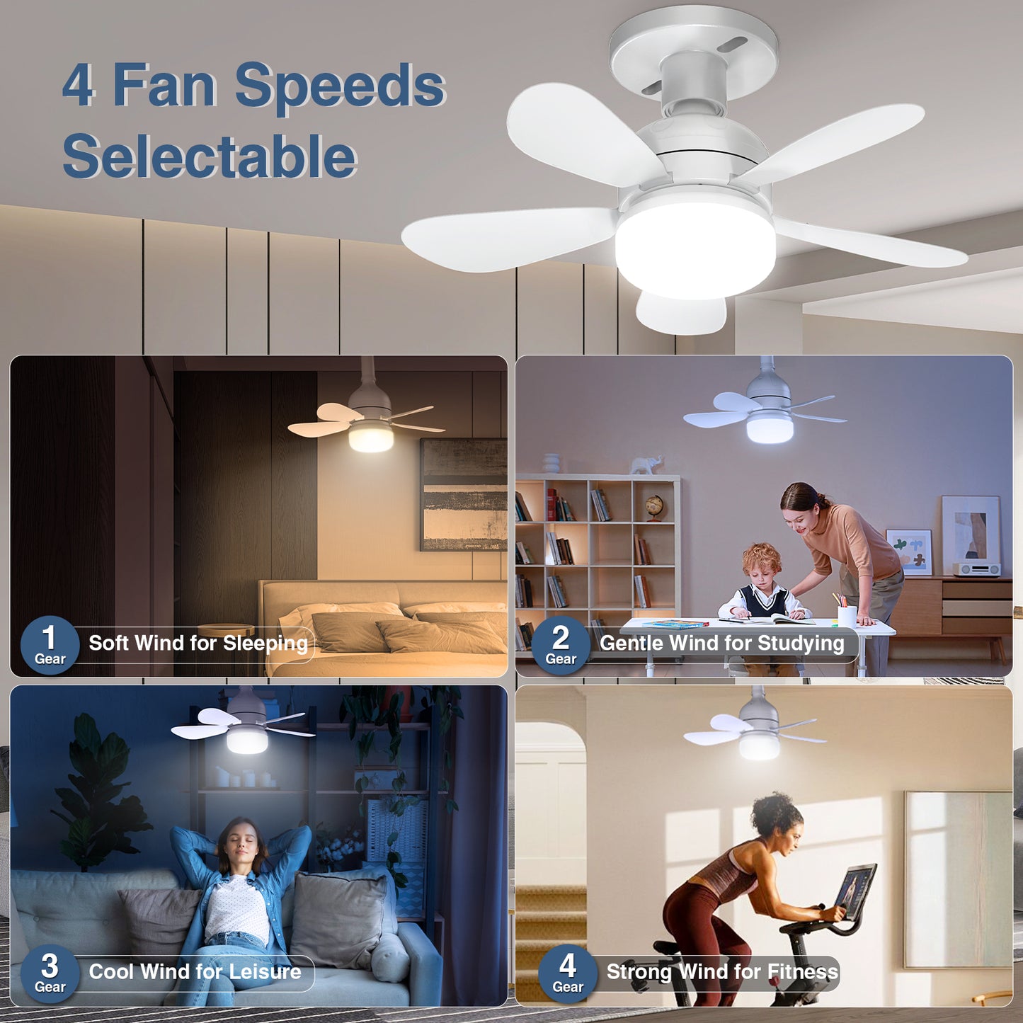lamvip Socket Fan Light with Remote